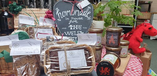 Delicious homemade cakes and chutneys available in the Welsh Deli