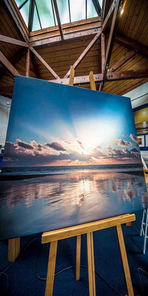 Sunset over Barmouth Beach by Sammi Wison Art at Corris Craft Centre
